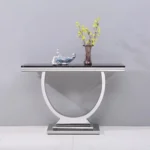 Black Marble Console Table ST316SMB by Artisan Furniture - Image 2