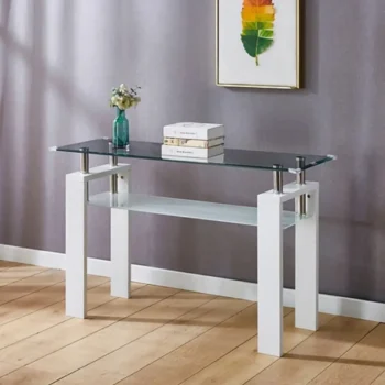 STA08 Glass Top Wood Table Console by Artisan furniture