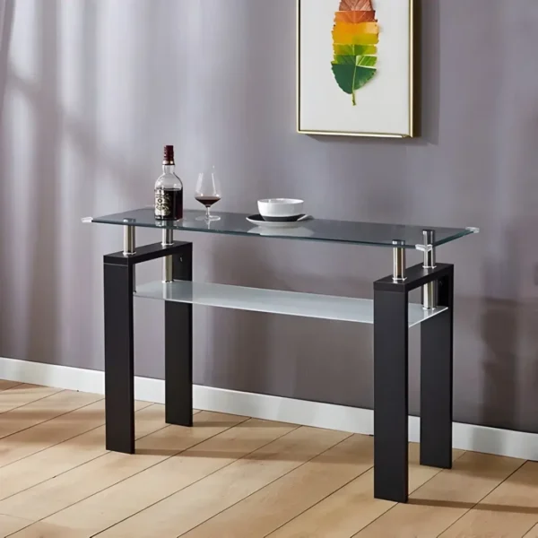 STA08 Glass Top Wood Table Console by Artisan furniture - Image 6
