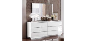 High Gloss Lacquer Onda Dresser/Chest White p11030 By ESF Furniture