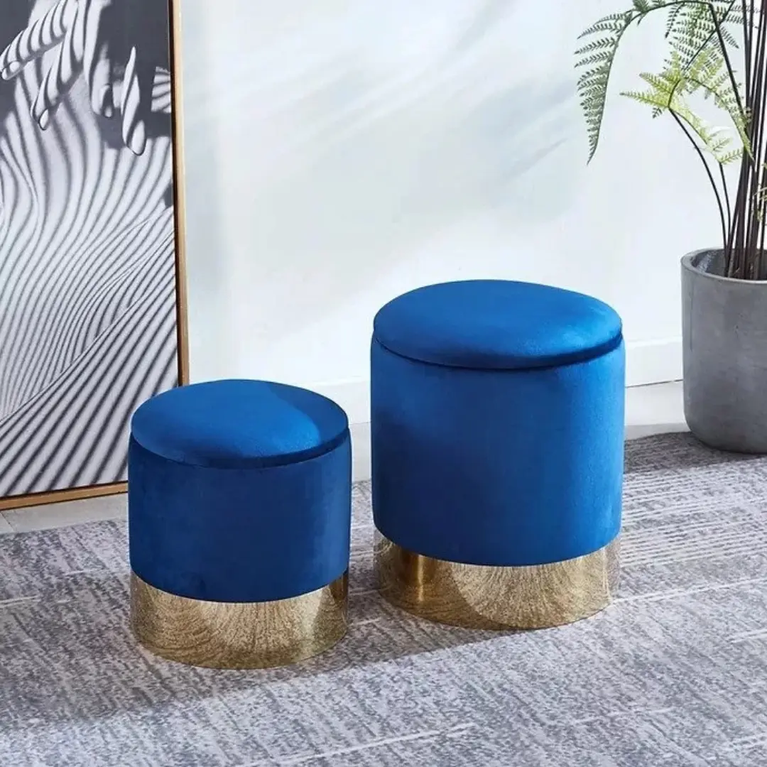 G06 Round Ottoman Set With Storage By Artisan Furniture | Mobilia Cleopatra 3 G06 Round Ottoman Set with Storage by Artisan furniture - Image 1