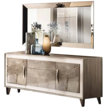 High Gloss Lacquer, Mat ArredoAmbra Buffet with Mirror by Arredoclassic