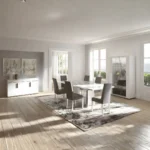 High Gloss Lacquer Carrara Dining Set