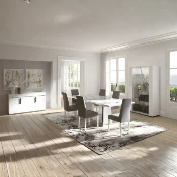 High Gloss Lacquer Carrara Dining Set