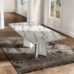 High Gloss Lacquer Carrara Dining Set