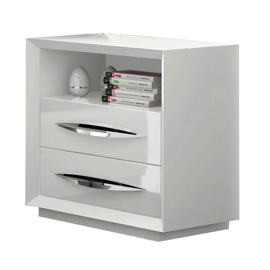 High Gloss Lacquer, Mat Emporio Nightstand By Esf Furniture | Mobilia Cleopatra 3 High Gloss Lacquer, Mat Emporio Nightstand