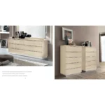 High Gloss Lacquer Platinum Legno Bedroom Set Ivoty Betullia Sabbia
