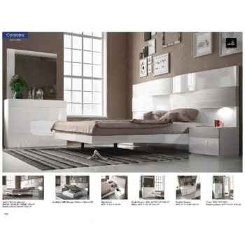 High Gloss Lacquer, Mat Cordoba Bedroom Set