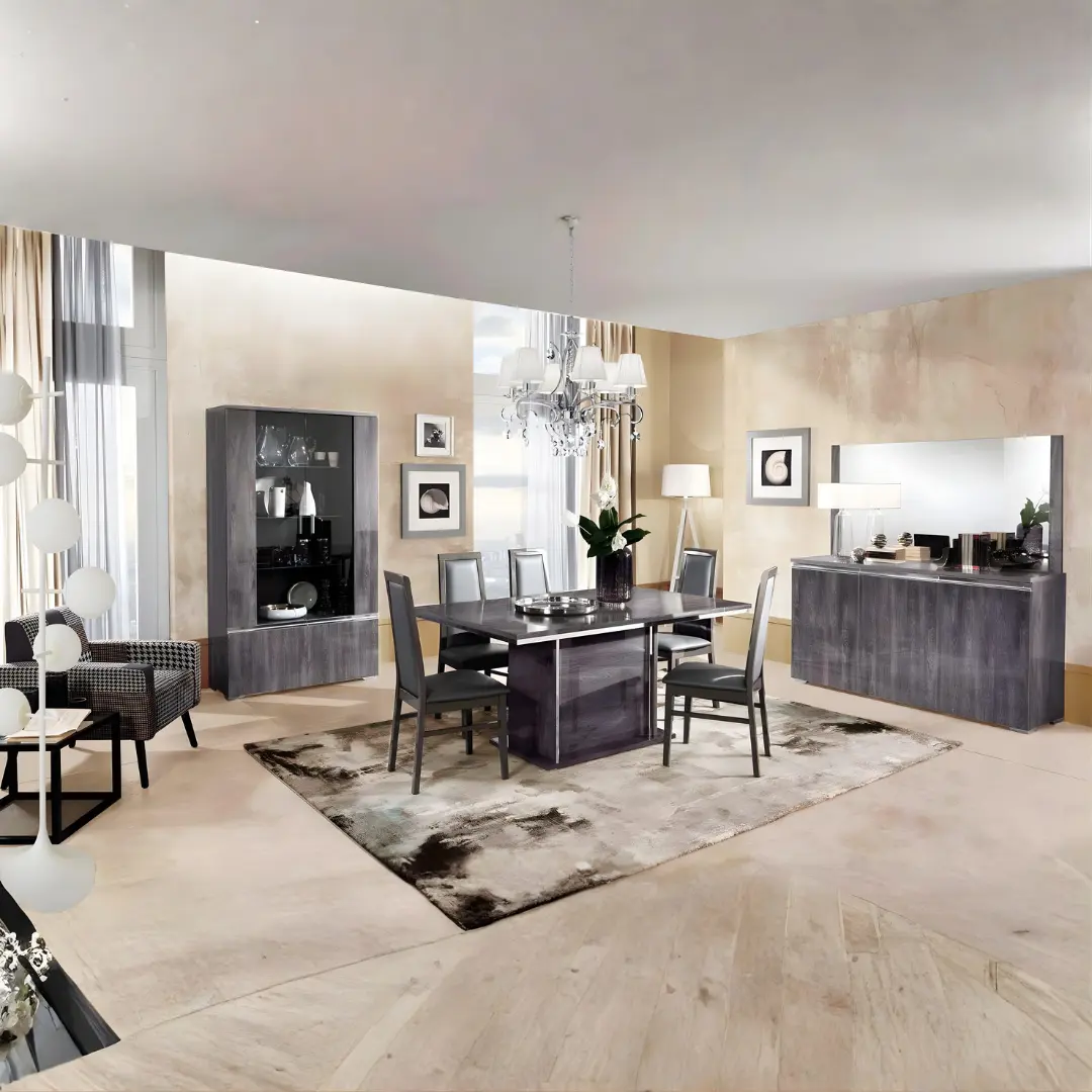 High Gloss Lacquer Oxford Dining Set By Esf Furniture | Mobilia Cleopatra 3 High Gloss Lacquer Oxford Dining Set
