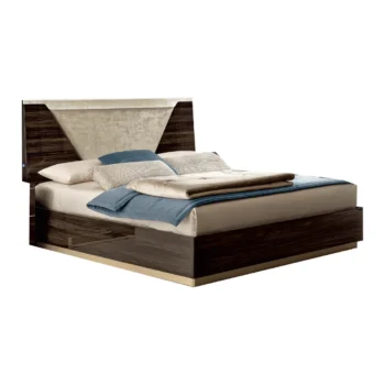 High Gloss Lacquer, Mat Smart Bed Walnut