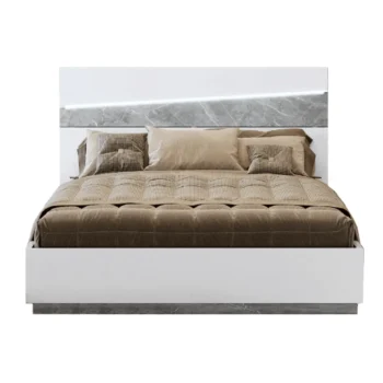 High Gloss Lacquer Alba Bed with Light, Italy