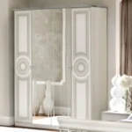 High Gloss Lacquer Aida Bedroom Set, White Silver, Camelgroup Italy