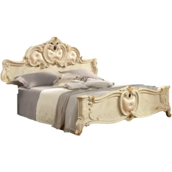 High Gloss Lacquer Barocco Bed Ivory, Camelgroup Italy