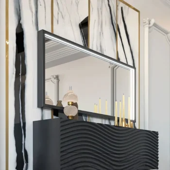 Wave Dark Grey Mirror for Double Dresser