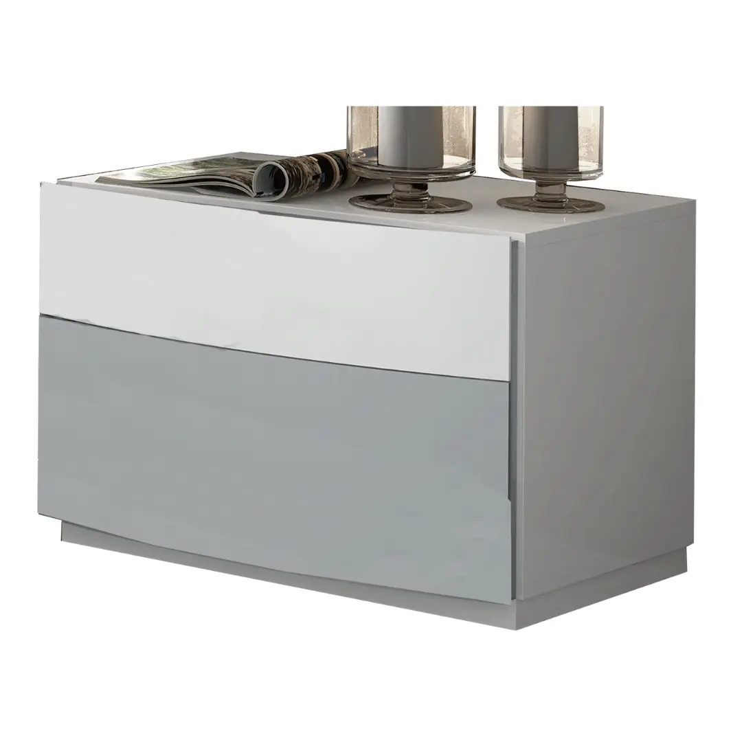 High Gloss Lacquer Ronda Nightstand By Esf Furniture | Mobilia Cleopatra 3 High Gloss Lacquer Ronda Nightstand