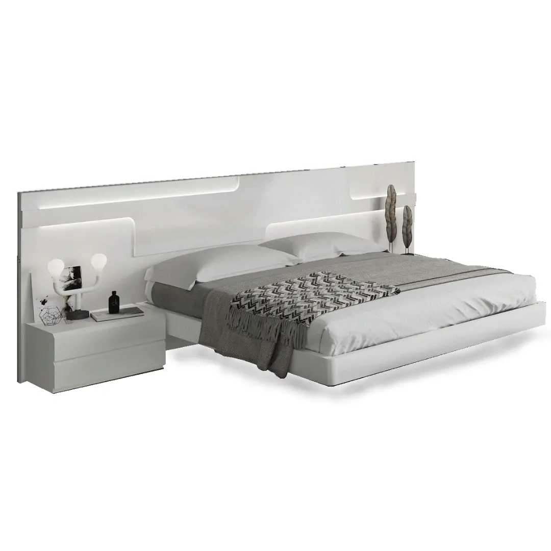 High Gloss Lacquer Sara Bed By Esf Furniture | Mobilia Cleopatra 3 High Gloss Lacquer Sara Bed