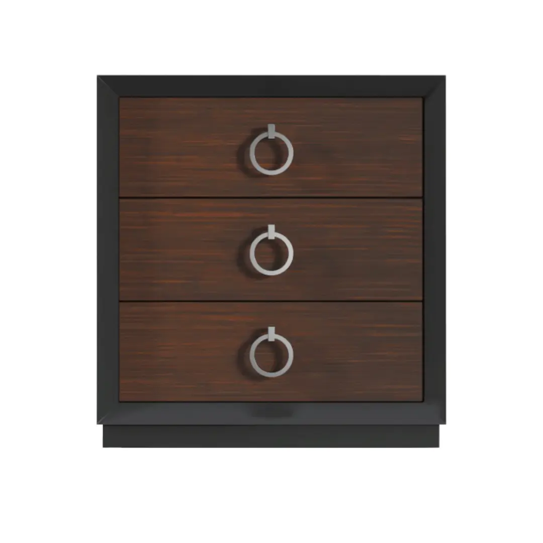 High Gloss Lacquer, Mat Emporio Black Nightstand By Esf Furniture | Mobilia Cleopatra 3 High Gloss Lacquer, Mat Emporio Black Nightstand