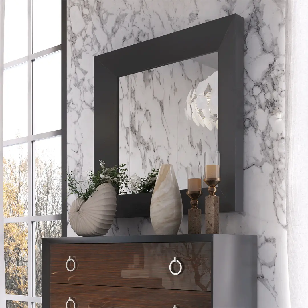 Emporio Black Mirror By Esf Furniture | Mobilia Cleopatra 3 Emporio Black Mirror