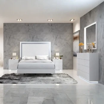 Wave White Bed