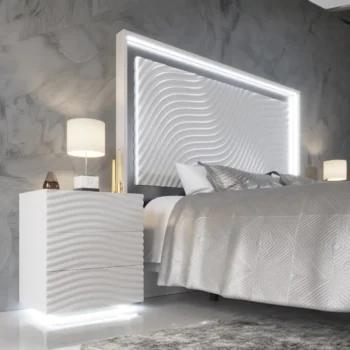 Wave White Bed