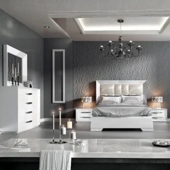 High Gloss Lacquer, Mat Carmen Bedroom Set White