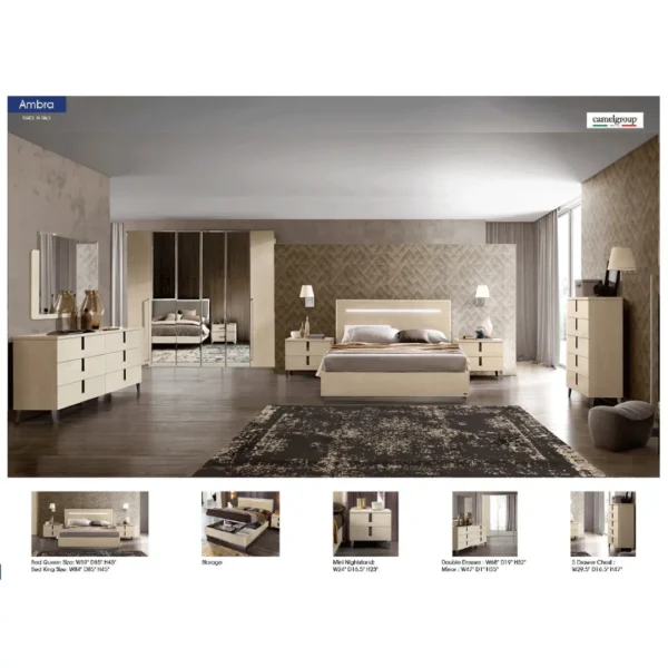 High Gloss Lacquer Ambra Bed By ESF Furniture - Image 4