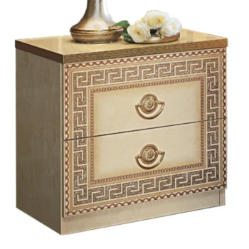 High Gloss Lacquer Aida Ivory Nightstand