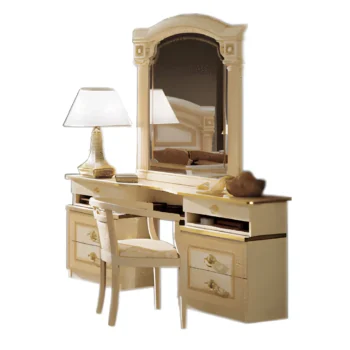 Mat, Shiny Aida Ivory Vanity Dresser