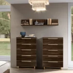 High Gloss Lacquer, Mat Smart Bedroom Walnut Set