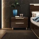High Gloss Lacquer, Mat Smart Bedroom Walnut Set