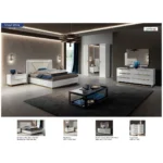 High Gloss Lacquer, Mat Smart Bedroom White Set
