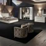 High Gloss Lacquer, Mat Smart Bedroom White Set