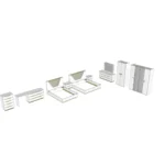 High Gloss Lacquer, Mat Smart Bedroom White Set