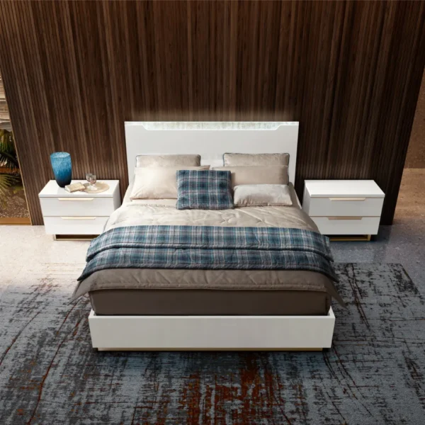 High Gloss Lacquer, Mat Smart Nightstand White