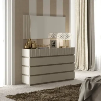 Mat, Shiny Marina Dresser/Mirror Taupe