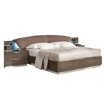 High Gloss Lacquer Platinum Drop Bed Silver Birch