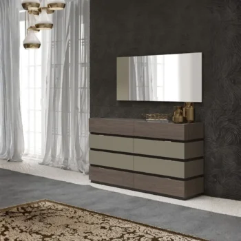 High Gloss Lacquer, Mat Leo Dresser/Chest/Mirror