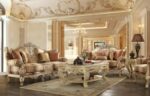 Luxury Chenille Gold Sofa Set 3Pcs Traditional HD-1633 By Homey Design