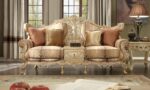 Luxury Chenille Gold Sofa Set 3Pcs Traditional HD-1633 By Homey Design - Image 3