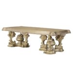 Metallic Bright Gold 7PCs Dining Table Set HD-8016 By Homey Design - Image 2