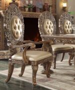 Gold & Brown Victorian 7PCs Dining Table Set HD-8018 By Homey Design - Image 2