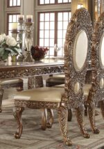 Gold & Brown Victorian 7PCs Dining Table Set HD-8018 By Homey Design - Image 3