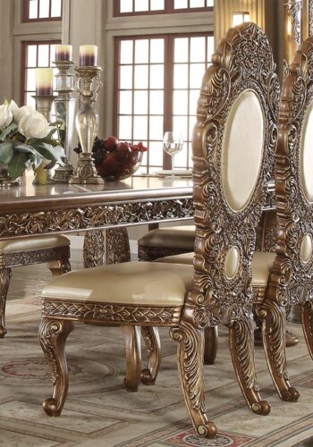 Gold & Brown Side Chair HD-8018 By Homey Design |