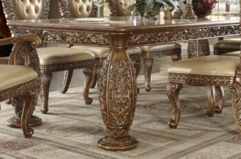 Gold & Brown Dining Table HD-8018 By Homey Design |