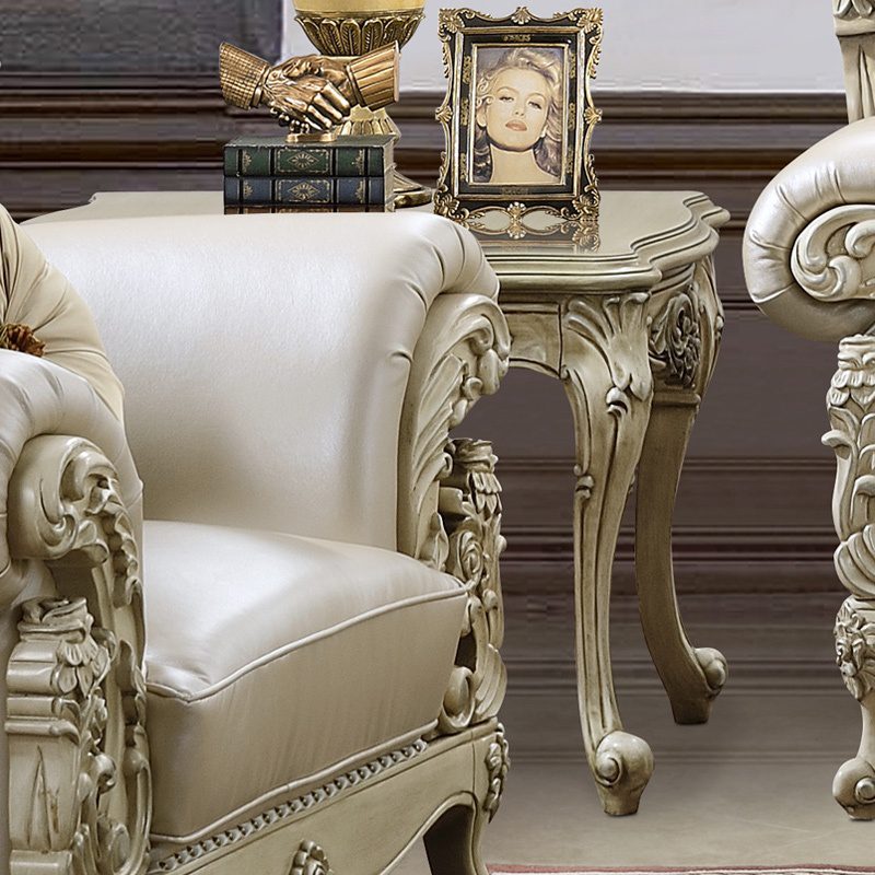 Plantation Cove White Finish End Table Traditional By Homey Design Hd-32 | Mobilia Cleopatra 3 Plantation Cove White Finish End Table Traditional by Homey Design HD-32 - Image 1