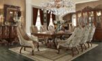 Brown Cherry 7PCs Dining Table Set HD-124 By Homey Design