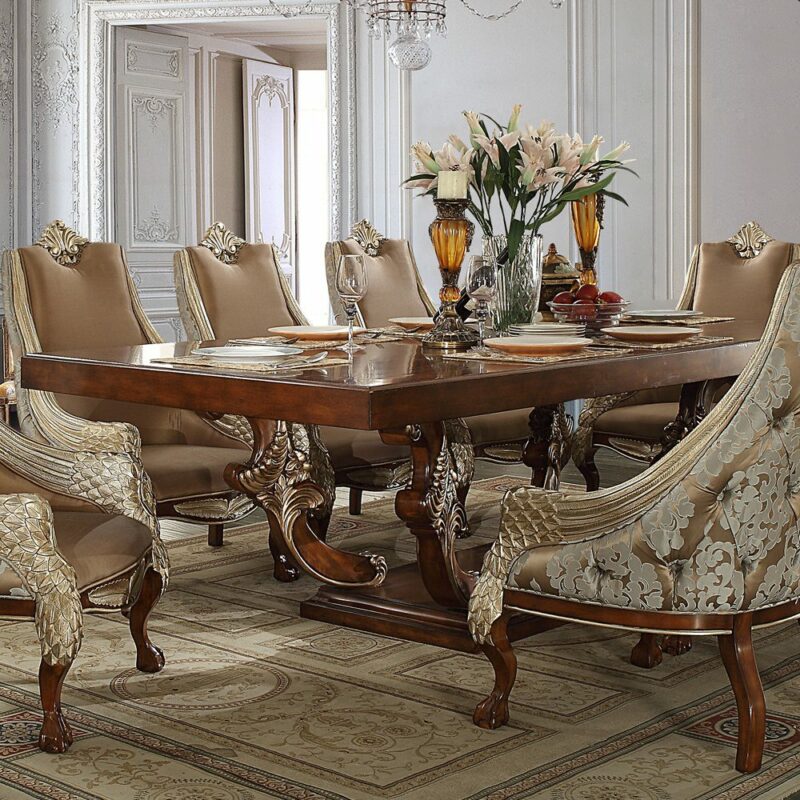 Brown Cherry Dining Table Hd-124 By Homey Design | Mobilia Cleopatra 3 Brown Cherry Dining Table HD-124 By Homey Design - Image 1