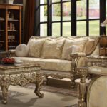 Metallic Bright Gold 3 PCs Sofa Set HD-205 By Homey Design - Image 2
