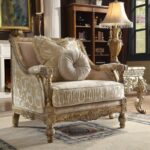 Metallic Bright Gold 3 PCs Sofa Set HD-205 By Homey Design - Image 4