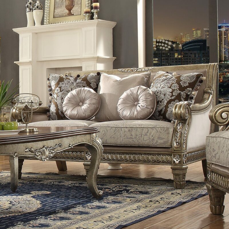 Golden Nutmeg Loveseat Hd-303 By Homey Design | Mobilia Cleopatra 3 Golden Nutmeg Loveseat HD-303 By Homey Design - Image 1